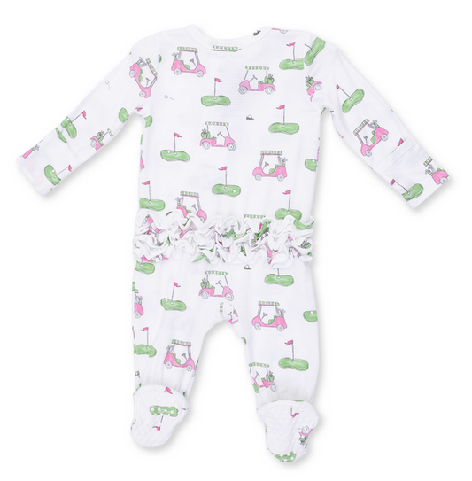 Angel Dear Ruffle Back Zipper Footie