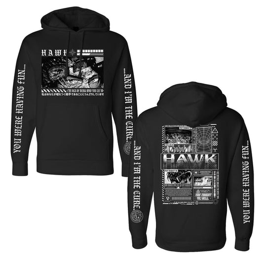 HAWK Anime - Black Pullover front and back