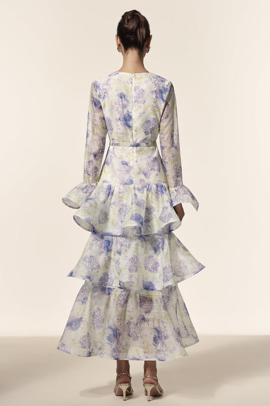 Arielle  Floral Tiered Midi Dress