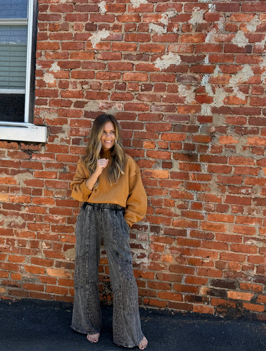 Ashed Black Leopard Pants