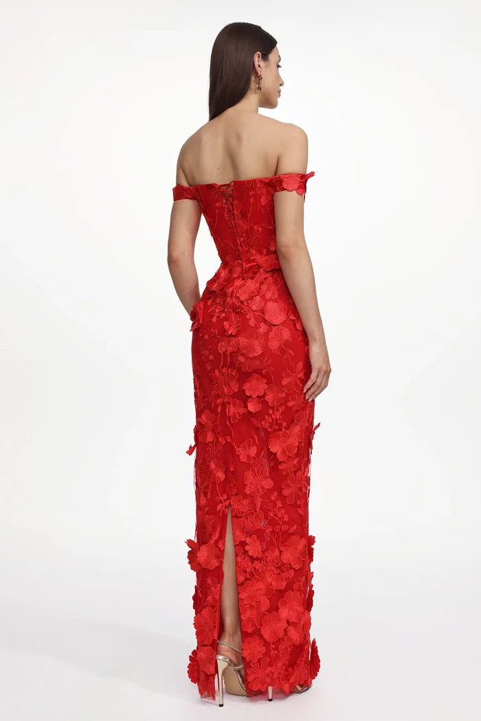 Ashlyn Red Floral Maxi Dress