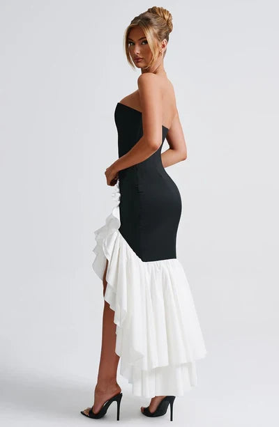 Avalon Strapless Ruffle Maxi Dress