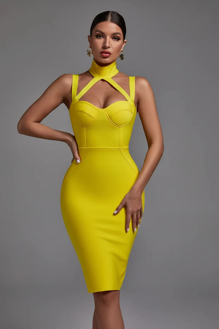 Azélia Cutout Halter Bodycon Dress