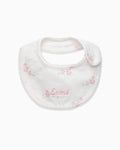 Lapinou Bib Baby Bib in Pale Pink Bunny