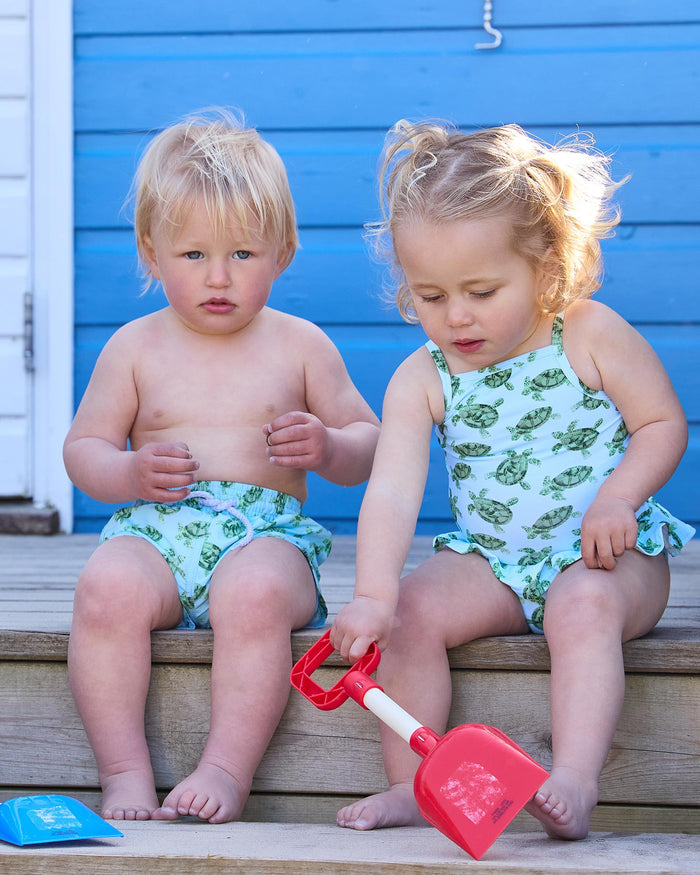 Hampton Swim Swimsuit Baby Peplum Swimsuit in Turtle