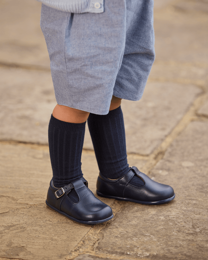 Chelsea Clothing Company Socks Baby Ribbed Knee High Socks in Navy