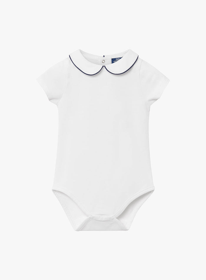 Thomas Brown Body Little Short-Sleeved Milo Body in White/Navy