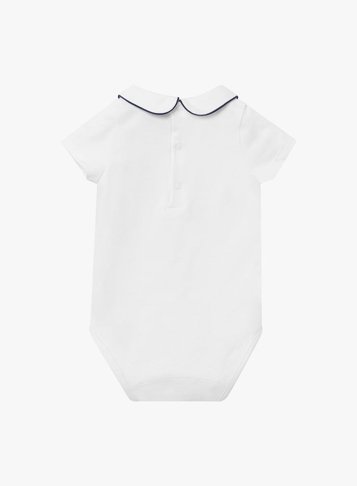 Thomas Brown Body Little Short-Sleeved Milo Body in White/Navy
