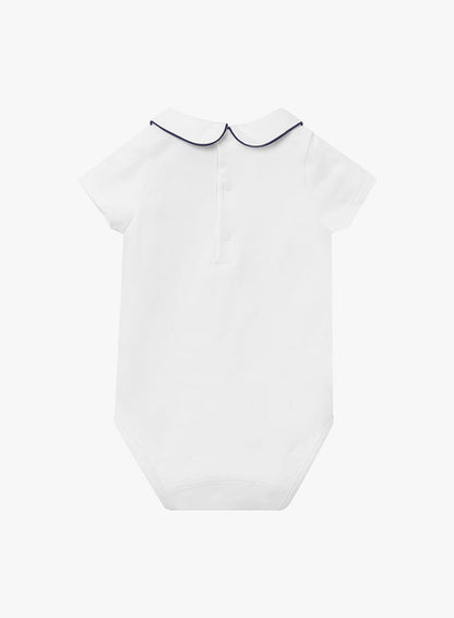 Thomas Brown Body Little Short-Sleeved Milo Body in White/Navy