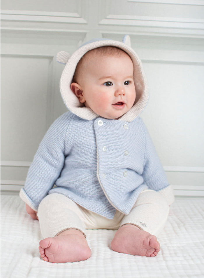 Lapinou Coat Baby Teddy Coat in Pale Blue