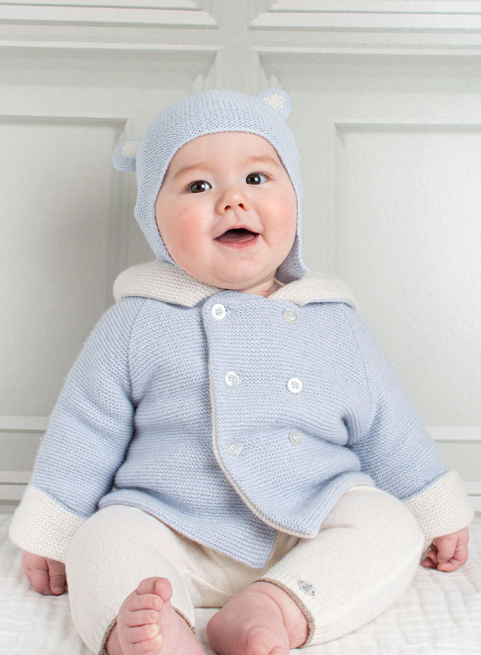 Lapinou Coat Baby Teddy Coat in Pale Blue
