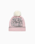 Chelsea Clothing Company Hat Baby Trouble Beanie in Pale Pink