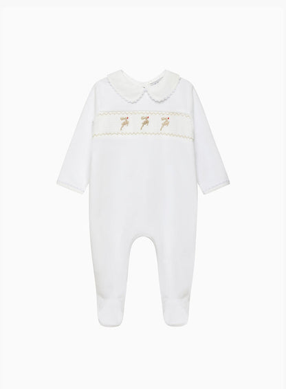 Lapinou All-in-One Baby Velour Dasher Smocked All-in-One