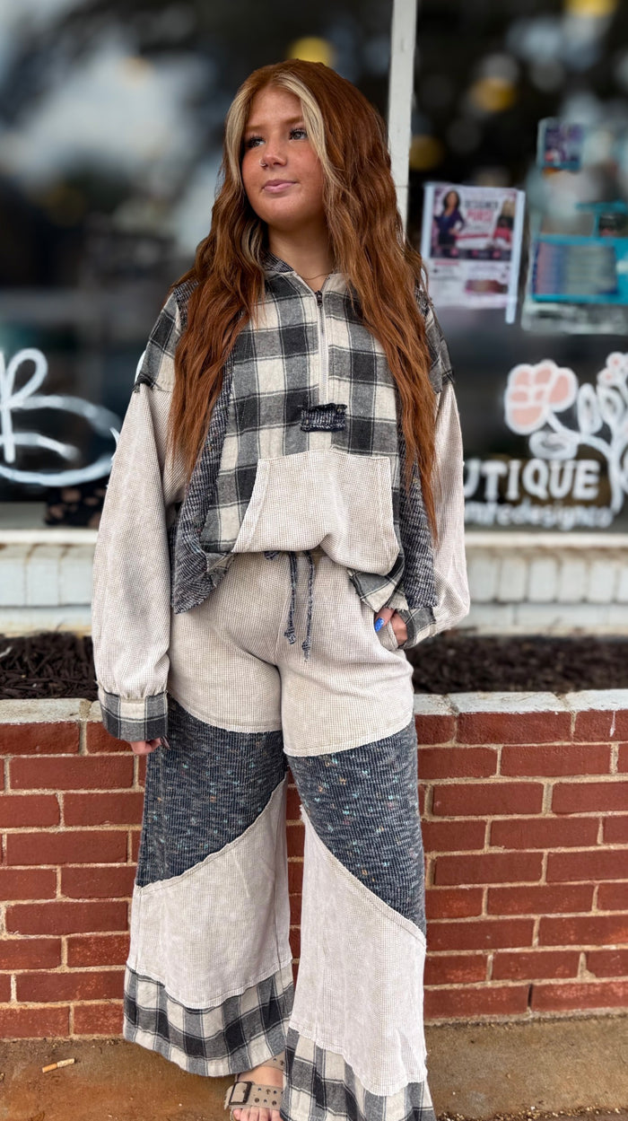 Beige Plaid Pants