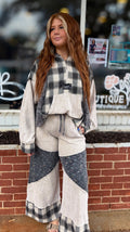 Beige Plaid Zip Hoodie
