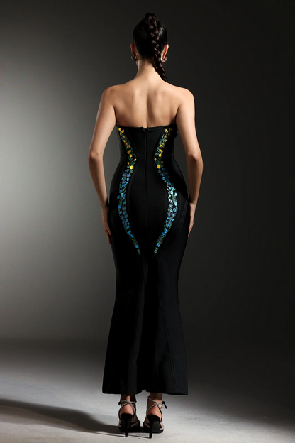 Bella Strapless Embroidered Corset Dress