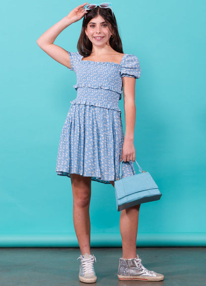 BERKLEY Puff Sleeve Smocked Dress