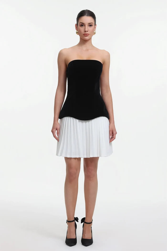 Beyoncé Strapless Corset Pleated Mini Dress
