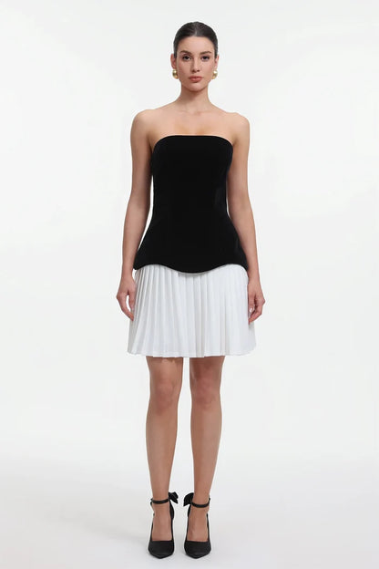 Beyoncé Strapless Corset Pleated Mini Dress