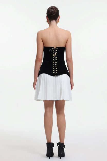 Beyoncé Strapless Corset Pleated Mini Dress