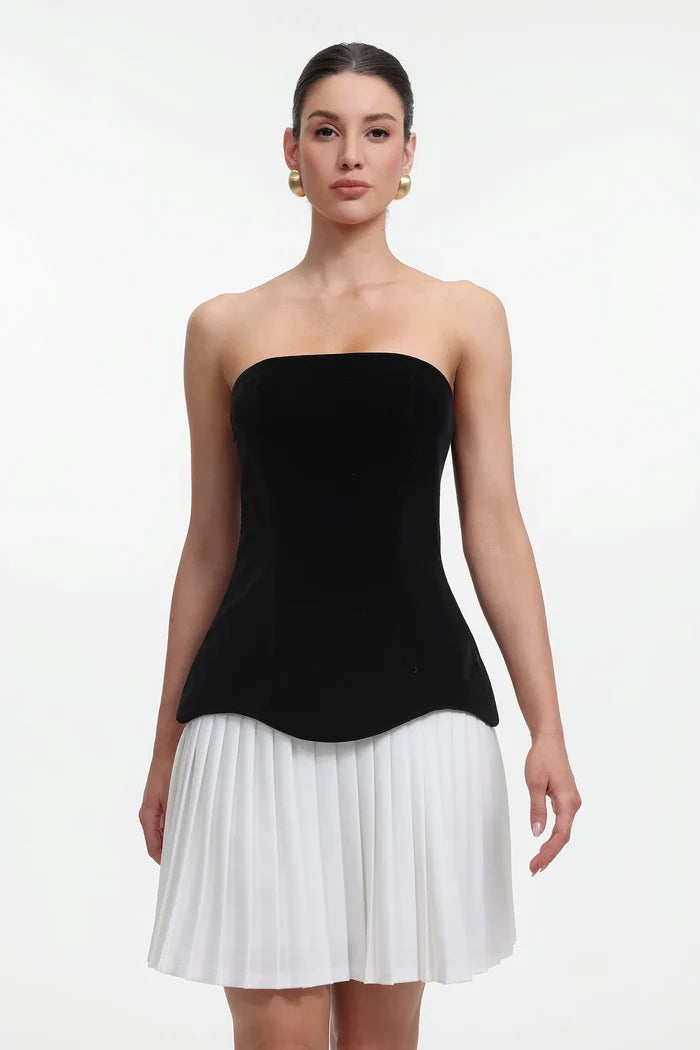 Beyoncé Strapless Corset Pleated Mini Dress