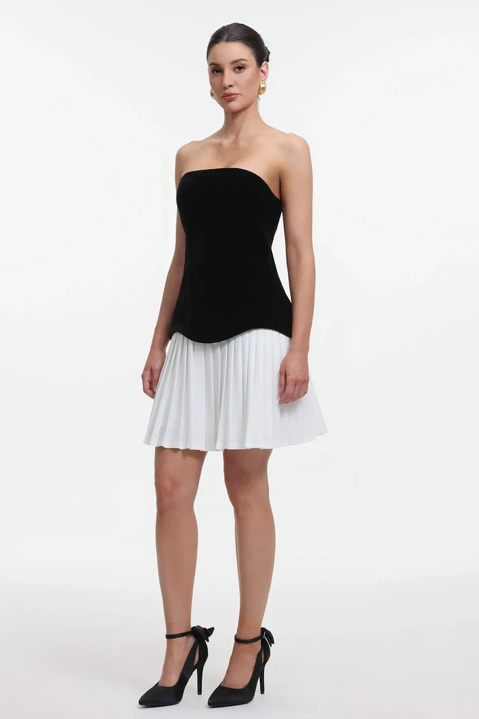 Beyoncé Strapless Corset Pleated Mini Dress