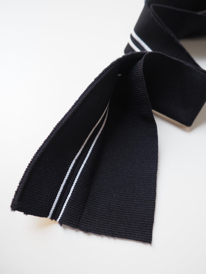 Black and White Stripe Double Ribbed Cuff 4cm