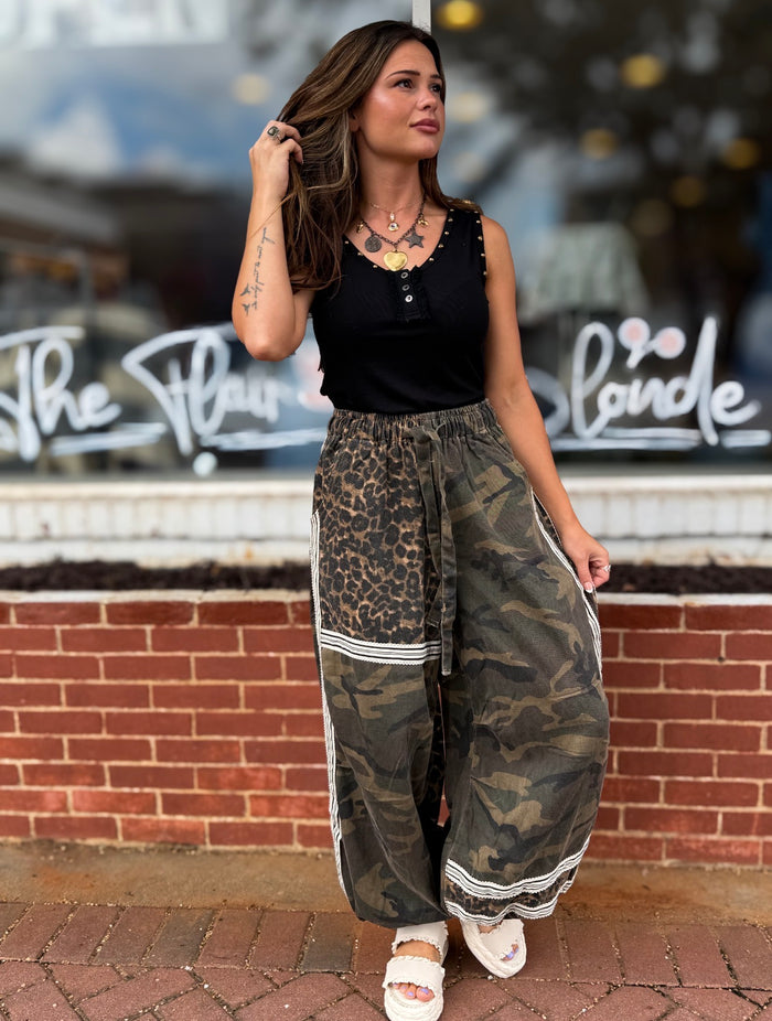 Black Button Lined Tank
