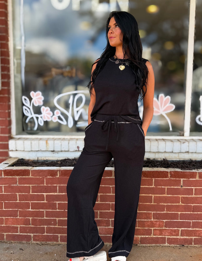 Black Button Tank