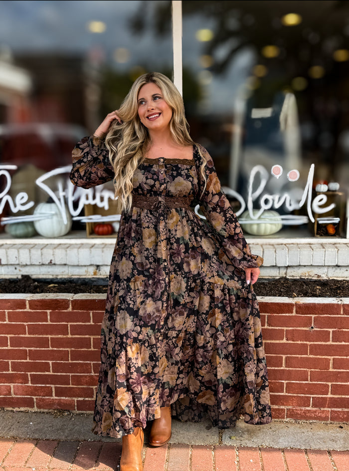 Black Floral Maxi Dress