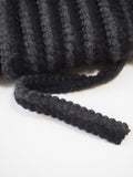 Black + Grey Braided Wool Trim 20mm