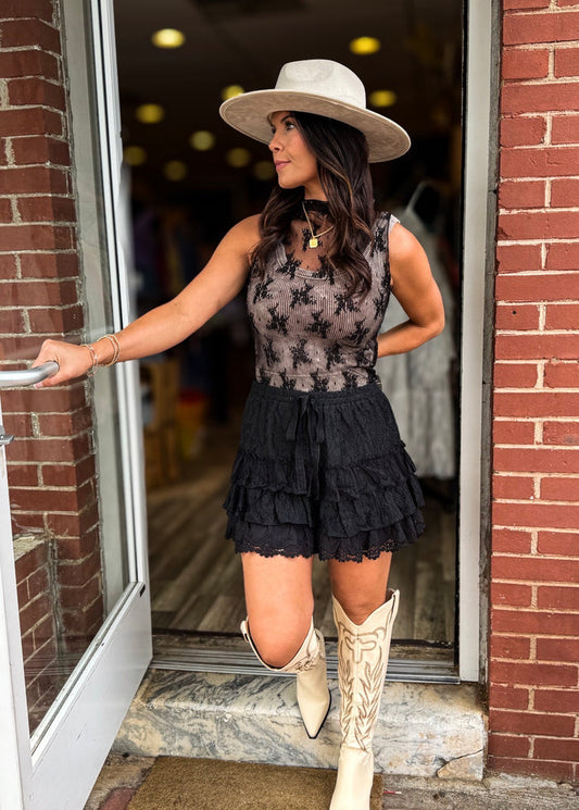 Black Lace Shorts