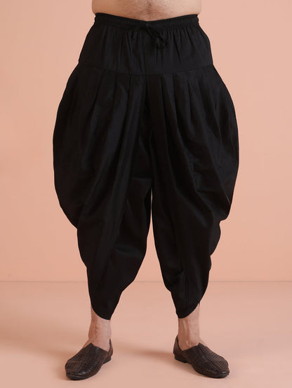 Black Printed Jacket Kurta Dhoti Set