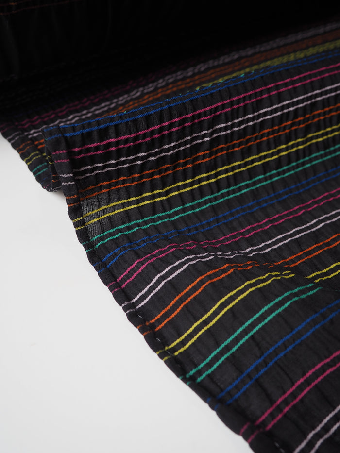 Black + Rainbow Descending Stripe Cotton (Per Piece)