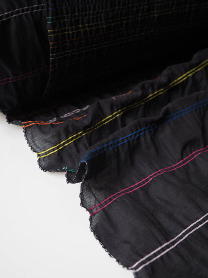 Black + Rainbow Descending Stripe Cotton (Per Piece)