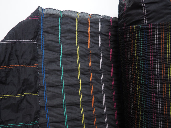 Black + Rainbow Descending Stripe Cotton (Per Piece)