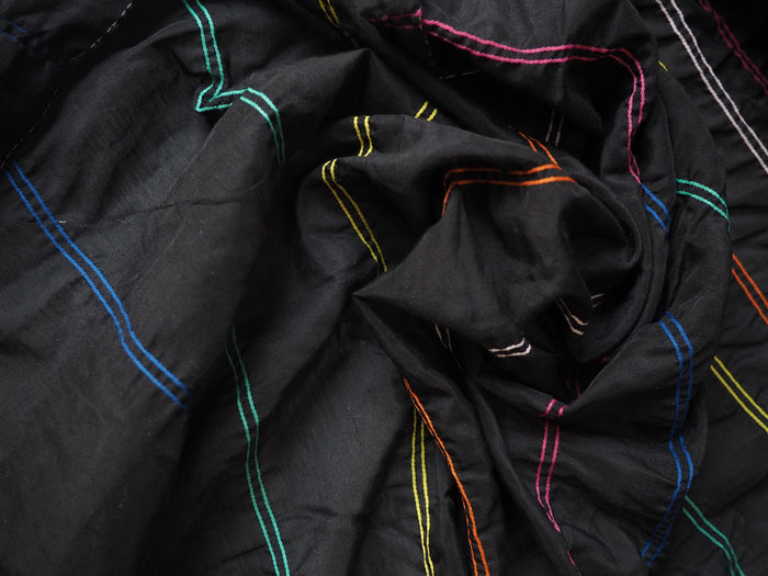 Black + Rainbow Descending Stripe Cotton (Per Piece)