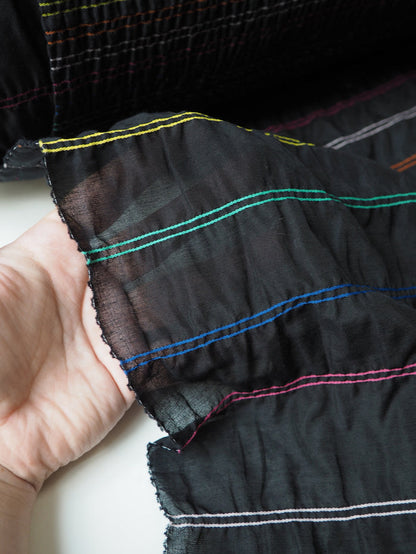 Black + Rainbow Descending Stripe Cotton (Per Piece)