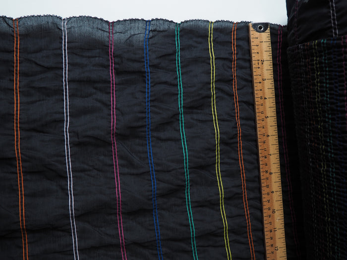 Black + Rainbow Descending Stripe Cotton (Per Piece)