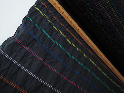 Black + Rainbow Descending Stripe Cotton (Per Piece)