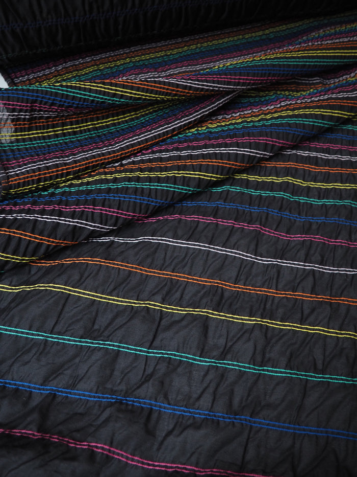 Black + Rainbow Descending Stripe Cotton (Per Piece)