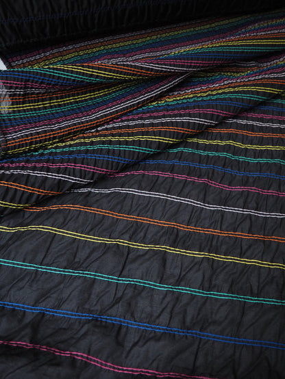 Black + Rainbow Descending Stripe Cotton (Per Piece)