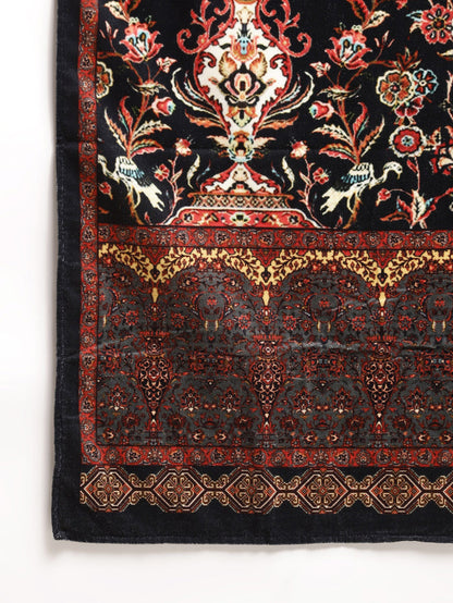 Black Silk Blend Kurta Churidar with Festive Dupatta