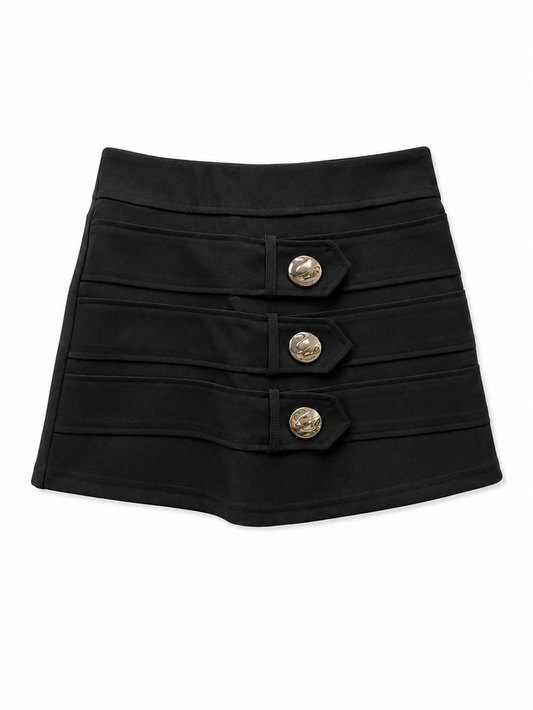Black Skort with Gold Buttons