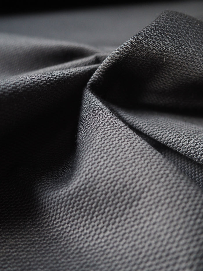 Black Stretch Textured Sateen