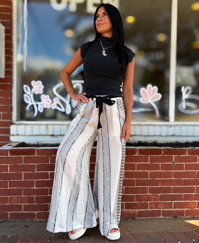 Black Tie Wide Leg Pants