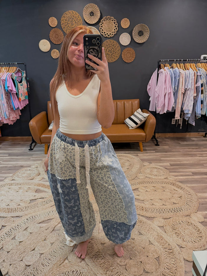 Blue Butterfly Multi Pants