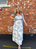 Blue Contrast Maxi Dress