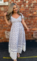 Blue Floral Maxi Dress
