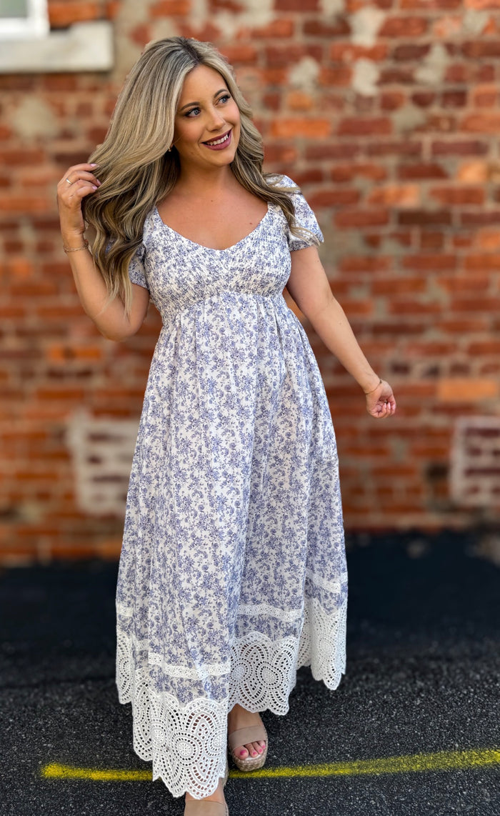 Blue Floral Maxi Dress